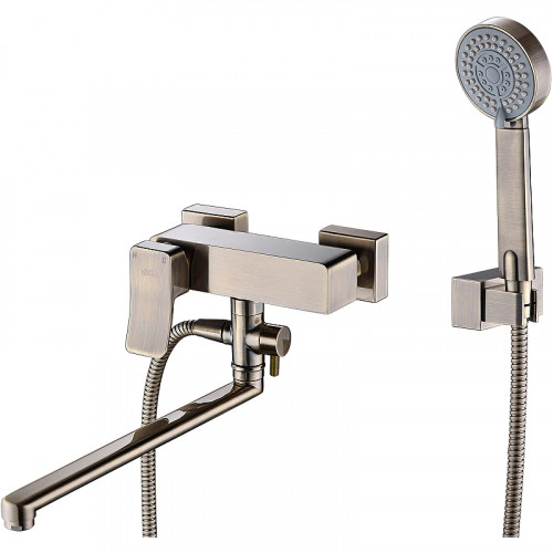 Смеситель для ванны WasserKRAFT Exter 1602L универсальный Светлая бронза латунь на стену