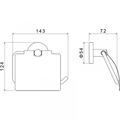 Держатель туалетной бумаги Aquatek Оберон AQ4209MB с крышкой Черный матовый
