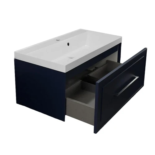 Тумба с раковиной Azario Беллони 80 CS00098083 подвесная цвет Синий