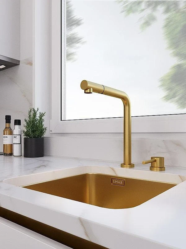 Смеситель для кухни Emar PVD ЕС - 7027 PVD цвет Golden