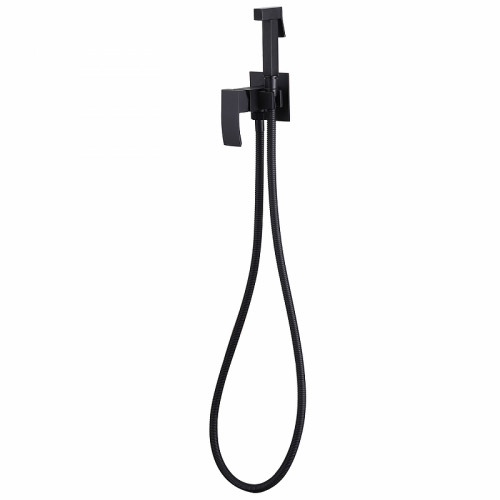 Гигиенический душ со смесителем Abber Wasserfall AF8625B Черный матовый латунь на стену