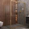 Душевой уголок Cezares Molveno 150x90 MOLVENO-AH-11-150/90-C-BORO-IV профиль Брашированное золото стекло прозрачное