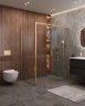 Душевой уголок Cezares Molveno 150x90 MOLVENO-AH-11-150/90-C-BORO-IV профиль Брашированное золото стекло прозрачное