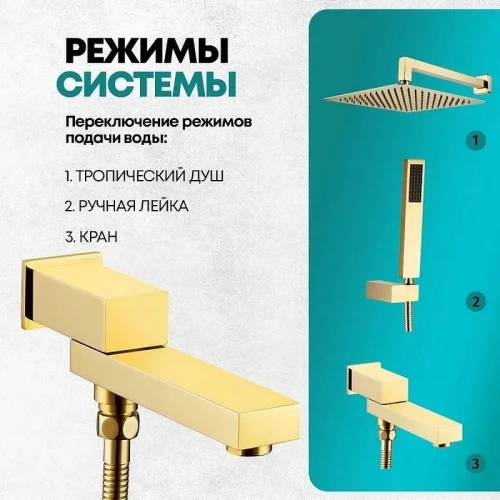Душевая система Grocenberg GB5089GO-1 Золото