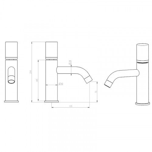 Смеситель для раковины Boheme Stick 121-WG Белый Золото латунь
