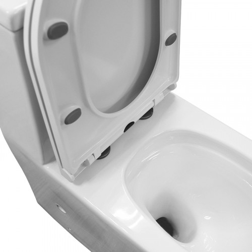 Унитаз моноблок Azario Velluto Торнадо AZ-6281 цвет Белый с сиденьем Микролифт