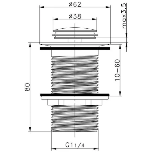 Донный клапан Raglo R600.04.06 click-clack Черный матовый