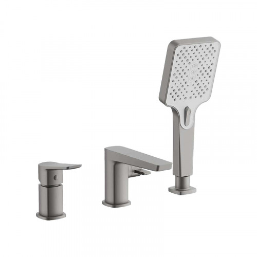 Смеситель на борт ванны Belz B715-3 B66715-3 цвет Оружейная сталь