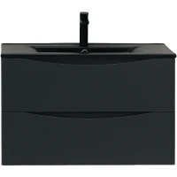 Тумба с раковиной Bond Wave 80 T01807-S05B подвесная Графит матовый МДФ / ЛДСП