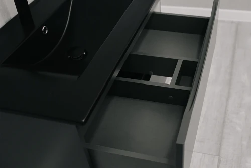 Тумба с раковиной Bond Wave 80 T01807-S05B подвесная Графит матовый МДФ / ЛДСП
