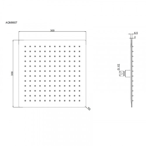 Верхний душ AQUAme AQM8607GM цвет Металл шлифованный