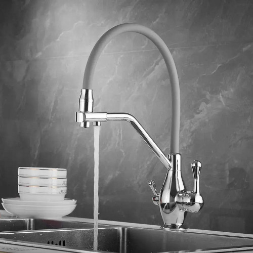 Смеситель для кухни Rose R858 цвет Хром Серый