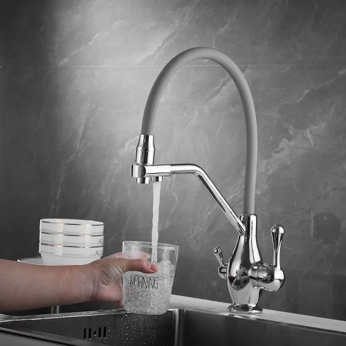 Смеситель для кухни Rose R858 цвет Хром Серый