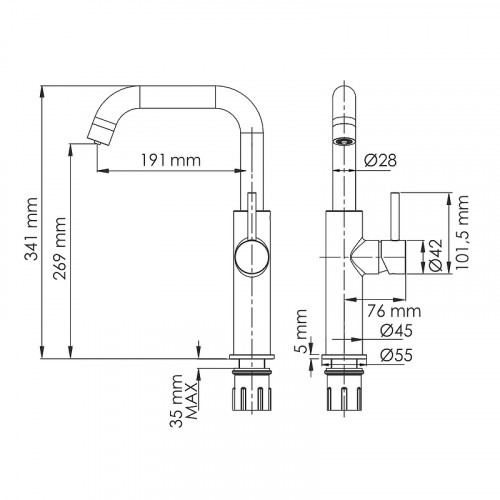 Смеситель для кухни WasserKRAFT A8567 цвет Черный