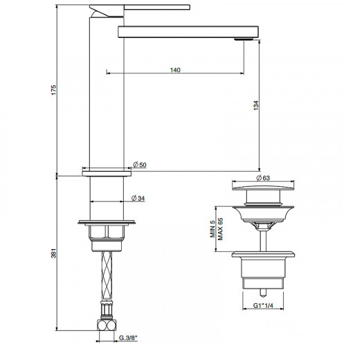 Смеситель для раковины Gattoni Color 8044/80C0 Хром