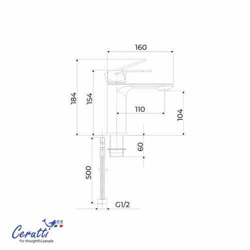 Смеситель для раковины Ceruttispa Орацио (Orazio) MB CT12070 12070 цвет Черный матовый