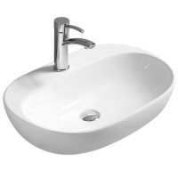Раковина SantiLine 53 SL-1024 Белая фаянс накладная