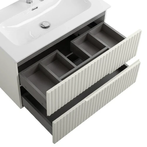 Тумба с раковиной Cezares Duet-N 80 DUET-N-800-2C-SO-AS-P+Duet 80 CZR-8095-80 подвесная Альпака брашированная