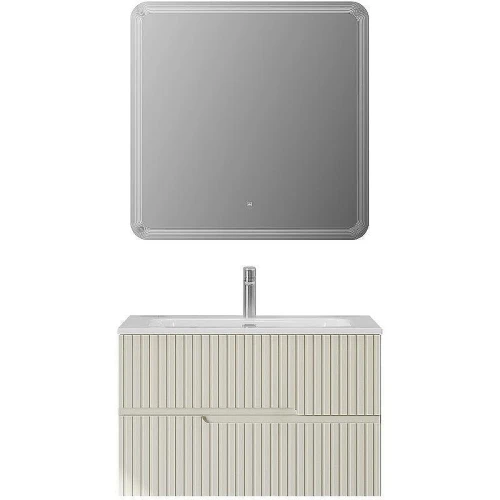 Тумба с раковиной Cezares Duet-N 80 DUET-N-800-2C-SO-AS-P+Duet 80 CZR-8095-80 подвесная Альпака брашированная