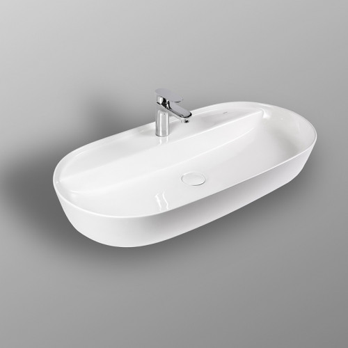 Раковина Bond 80 S01-800 Белая глянцевая фарфор накладная