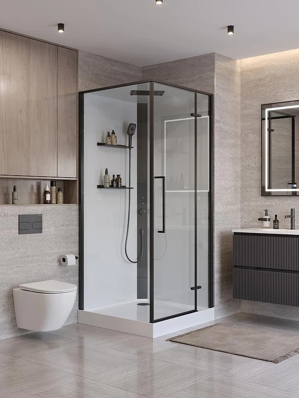 Душевая кабина BelBagno Uno 90х90 R UNO-CAB-A-1-90-C-NERO-Bi-TOP-R без гидромассажа