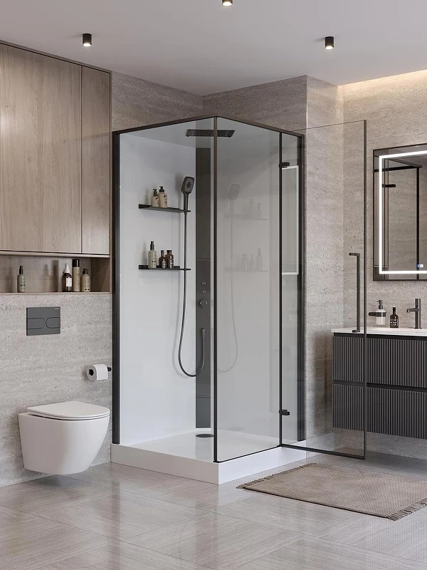 Душевая кабина BelBagno Uno 90х90 R UNO-CAB-A-1-90-C-NERO-Bi-TOP-R без гидромассажа