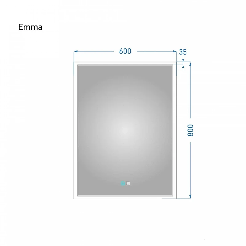 Зеркало Alavann Emma 60 ALV0063021 с подсветкой цвет Белый с сенсорным выключателем и подогревом