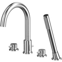 Смеситель на борт ванны Whitecross Y brushed nickel Y1232NIB Брашированный никель латунь