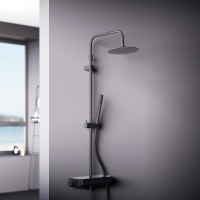Душевая система Damixa Scandinavian Pure 936750300 с термостатом Черная матовая латунь на стену
