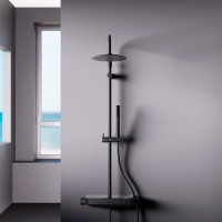 Душевая система Damixa Scandinavian Pure 936750300 с термостатом Черная матовая латунь на стену