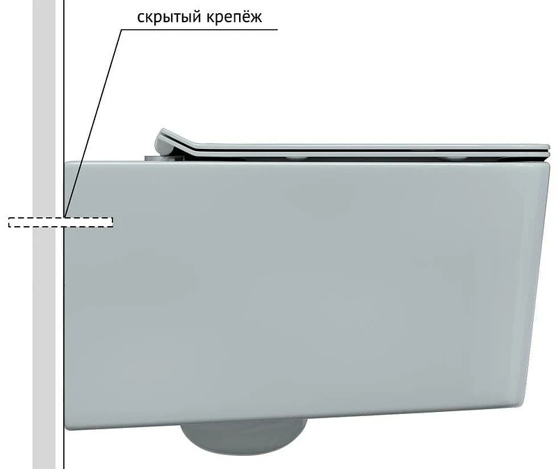 Комплект унитаза с инсталляцией Berges Floe Rimless 043278 с сиденьем Микролифт и Белой матовой клавишей смыва фарфор подвесной