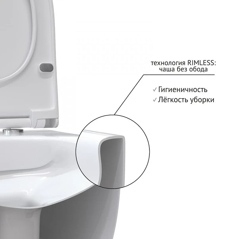Комплект унитаза с инсталляцией Berges Floe Rimless 043278 с сиденьем Микролифт и Белой матовой клавишей смыва фарфор подвесной