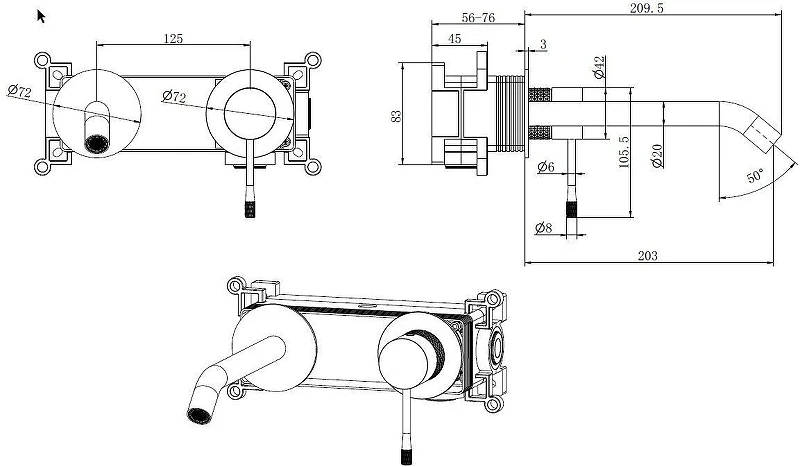 Смеситель для раковины Allen Brau Priority 5.31C03-MG цвет Серый
