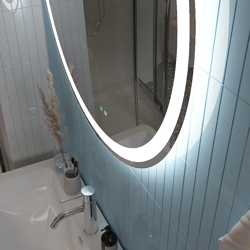 Зеркало BelBagno 70 SPC-RNG-700-LED-TCH-SND с подсветкой с голосовым управлением и подогревом стекло