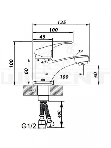 Смеситель для раковины Wisent W10212 цвет Хром