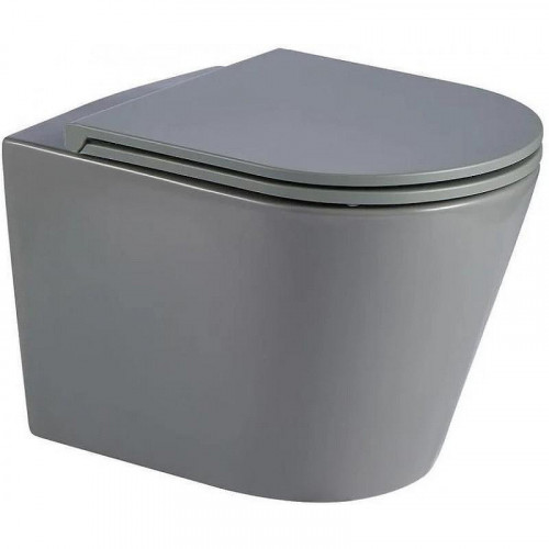 Комплект унитаза с инсталляцией WeltWasser AMBERG 506 ST + SALZBACH 043 MT-GR + AMBERG RD-BL 10000011582 цвет Серый матовый с сиденьем Микролифт и клавишей смыва цвет Черный