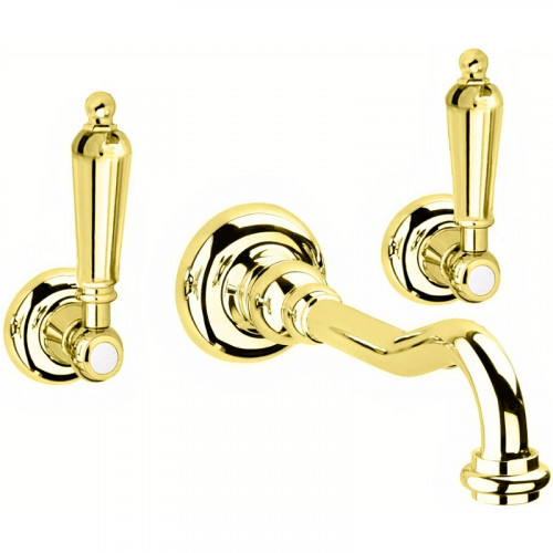 Смеситель для раковины Cezares First FIRST-BLS1-03/24-M Золото 24 карат латунь встраиваемый