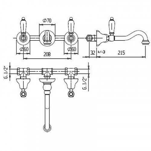 Смеситель для раковины Cezares First FIRST-BLS1-03/24-M Золото 24 карат латунь встраиваемый
