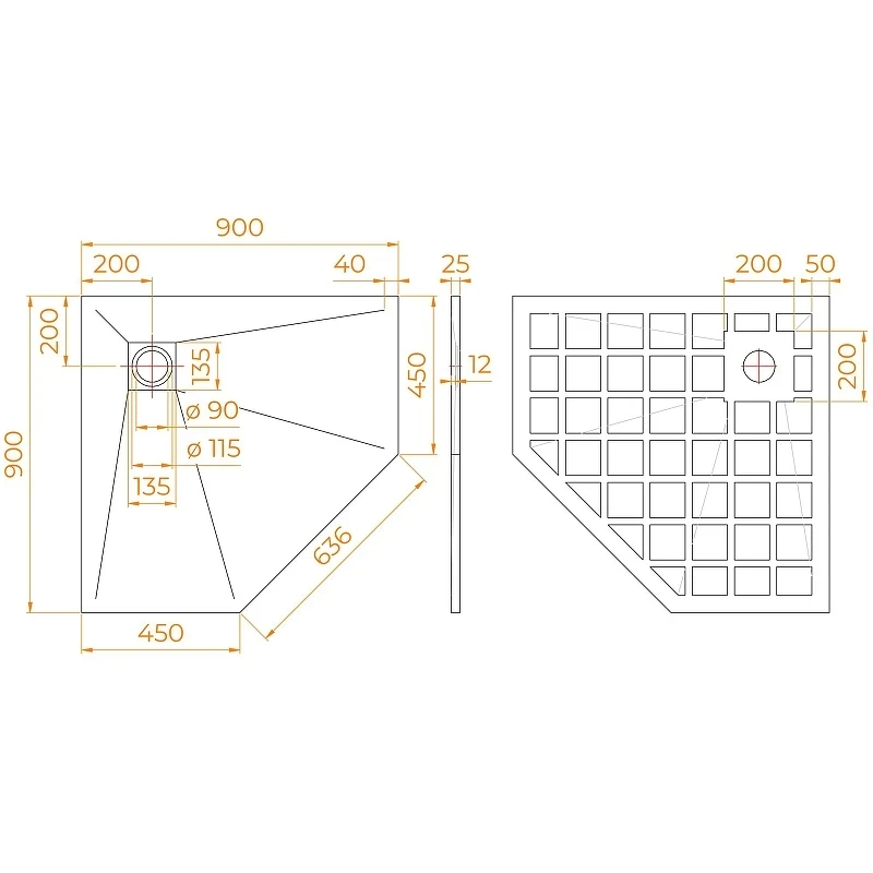 Душевой поддон из искусственного камня RGW Stone Tray 90x90 14155099-01-11 цвет Белый