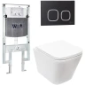 Комплект унитаза с инсталляцией WeltWasser AMBERG 497 ST + GELBACH 043 MT-WT + AMBERG RD-BL 10000011896 цвет Белый матовый с сиденьем Микролифт и клавишей смыва цвет Черный
