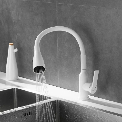 Смеситель для кухни Shevanik S843C-1 цвет Белый