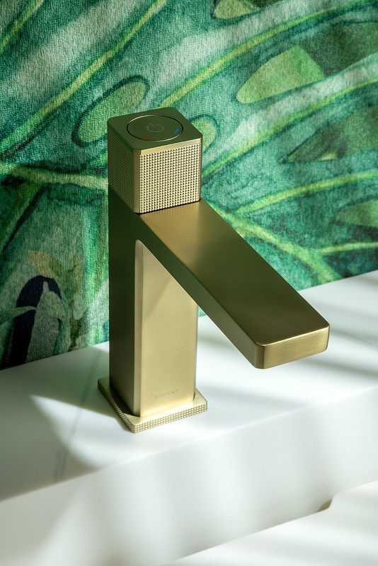 Смеситель для раковины Boheme Quad 159-MG Золото матовое латунь