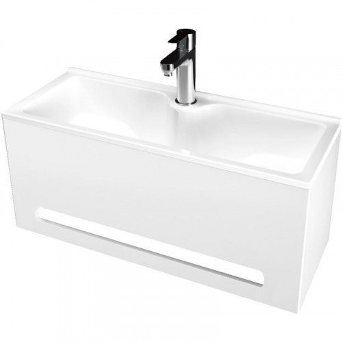 Панель с раковиной 1MarKa Tiny S 50 У84219 подвесная Белая глянцевая МДФ / ЛДСП