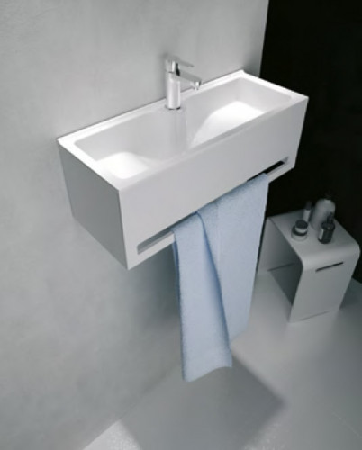 Панель с раковиной 1MarKa Tiny S 50 У84219 подвесная Белая глянцевая МДФ / ЛДСП