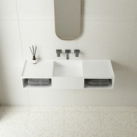 Раковина Vincea 120 VWB-6S212MW Белая матовая искусственный камень (литьевой мрамор) подвесная