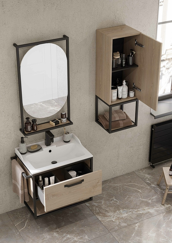 Подвесной шкаф Aquaton Лофт Фабрик 34 1A242803LTDU0 Дуб эндгрейн МДФ / ЛДСП