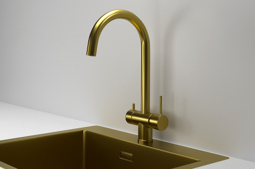 Смеситель для кухни Granula Kitchen Space 7104 цвет Золото сатин