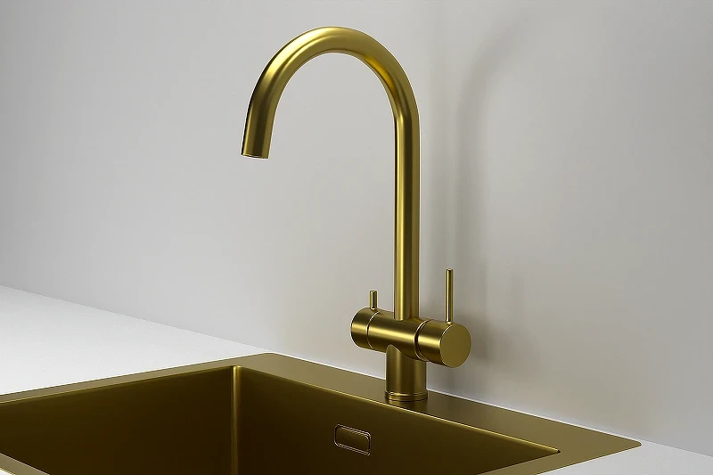 Смеситель для кухни Granula Kitchen Space 7104 цвет Золото сатин