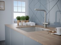 Смеситель для кухни Paulmark Spring Sp212067-SS Нержавеющая сталь однорычажный