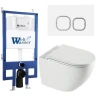Комплект унитаза с инсталляцией WeltWasser BAMBERG 545 + MERZBACH 043 XL GL-WT + BAMBERG WT 10000013796 цвет Белый глянцевый с сиденьем Микролифт и клавишей смыва цвет Белый